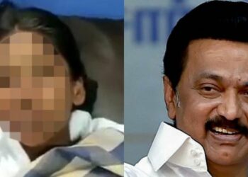 From Left: Screengrab from Lavanya's viral video with her face blurred out, DMK chief and Tamil Nadu Chief Minister MK Stalin (Photo: PTI)