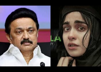 Chief Minister of Tamil Nadu, MK Stalin (left) and Adah Sharma as Fathima Ba in the film, The Kerala Story