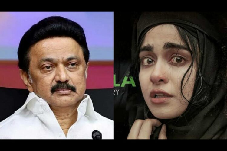 Chief Minister of Tamil Nadu, MK Stalin (left) and Adah Sharma as Fathima Ba in the film, The Kerala Story