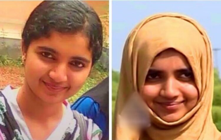 Athira (left, before conversion) and Ayisha (right, after conversion to Islam), Image Source: The News Minute