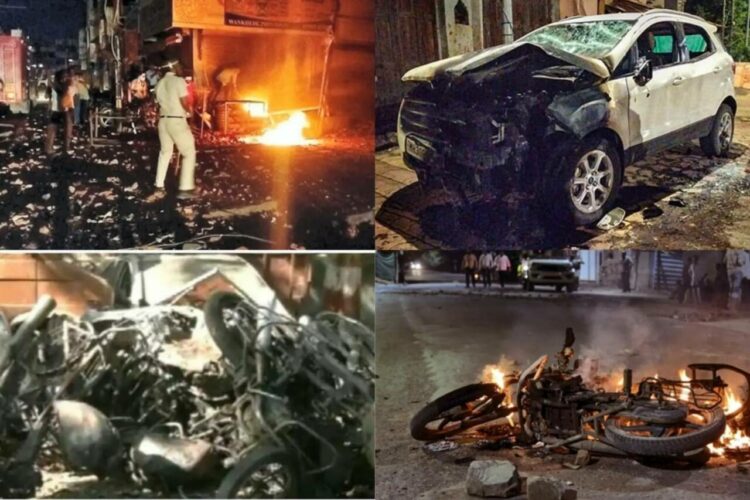 Pictures from the day of violence, erupted over alleged blasphemous post on Instagram; Image: Twitter