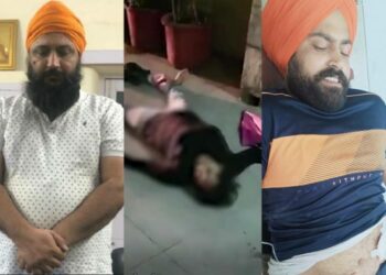 The accused of firing the bullets, Nirmaljit Singh, the woman, Parvinder Kaur and the sewadar Sagar Malhotra (from left to right), Image: Hindi Daily Dainik Bhaskar