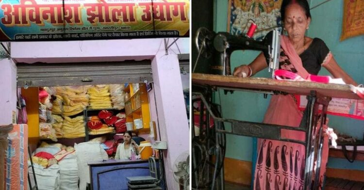 The store owned by Lalita Devi (left) and Lalita Devi (right)