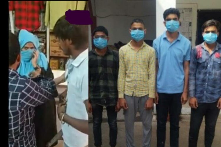 The victim woman harassed by the vigilantes in Moradabad (left) and the accused arrested by the Bijnor police after a similar incident (right), Image: Twitter