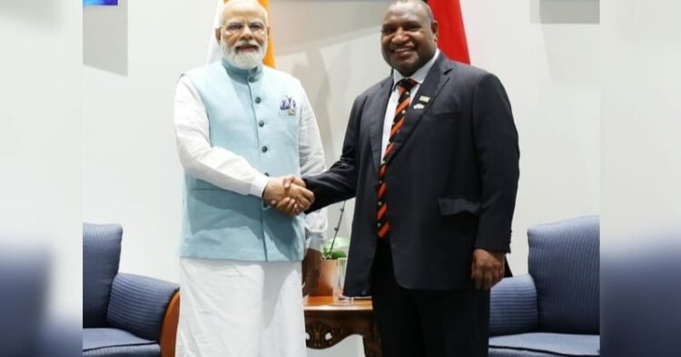 Prime Minister Narendra Modi and Papua New Guinea Prime Minister James Marape