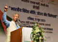 External Affairs Minister S Jaishankar speaks during an interaction with students and intellectuals on the topic 'Indian Foreign Policy: Objectives and Characteristics' at Mahatma Gandhi Kashi Vidyapith, in Varanasi