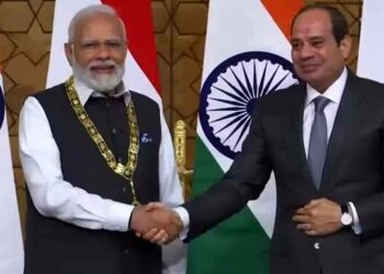 Egyptian President Abdel Fattah al-Sisi confers PM Narendra Modi with 'Order of the Nile' award, in Cairo