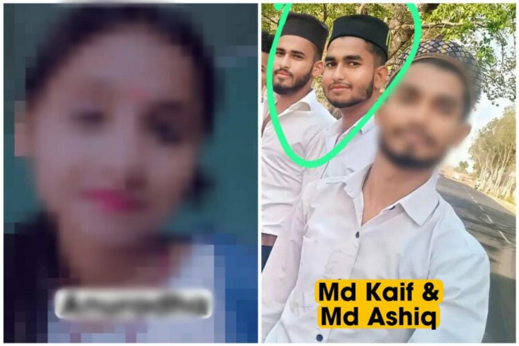 The minor victim girl (left) and the accused men  Mohammed Kaif Ansari & Mohammed Aashiq Ansari (right); Image: Twitter