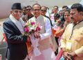 Madhya Pradesh Chief Minister Shivraj Singh Chouhan met Nepal Prime Minister Pushpakamal Dahal Prachanda at Devi Ahilya International Airport in Indore, Image: PTI