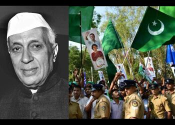 Former Prime Minister of Jawahar Lal Nehru and picture from a rally in Kerala, Image: Twitter