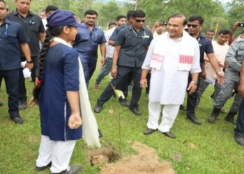 Chief Minister Dr Himanta Biswa Sarma at the Amrit Plantation Programme launched at Chandubi