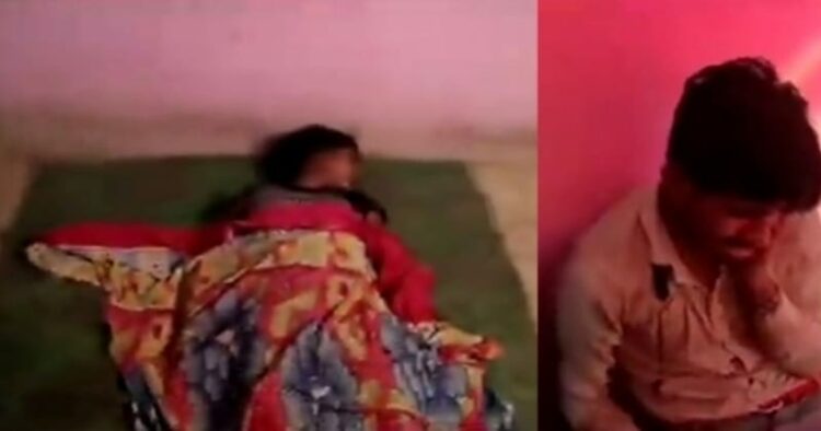 Body of the victim girl -Left , Accused Golu Ansari -Right