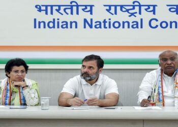 Congress leaders hold meeting at the AICC office in Delhi