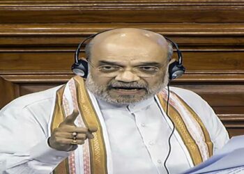 Amit Shah addressing the Lok Sabha