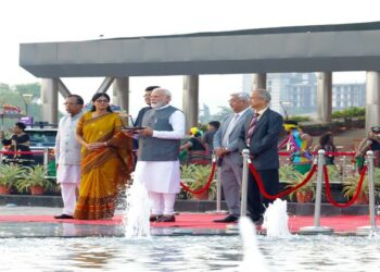 PM Modi inaugurates Bharat Mandapam using drone