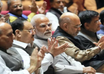 Prime Minister Narendra Modi along with other BJP leaders