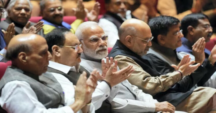Prime Minister Narendra Modi along with other BJP leaders