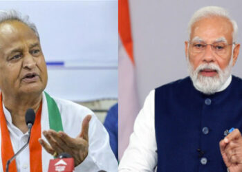 Rajasthan Chief Minister Ashok Gehlot (Left), Prime Minister Narendra Modi (Right)