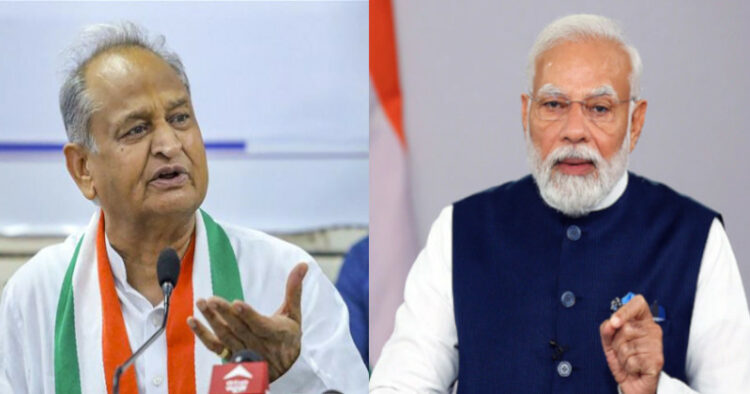Rajasthan Chief Minister Ashok Gehlot (Left), Prime Minister Narendra Modi (Right)