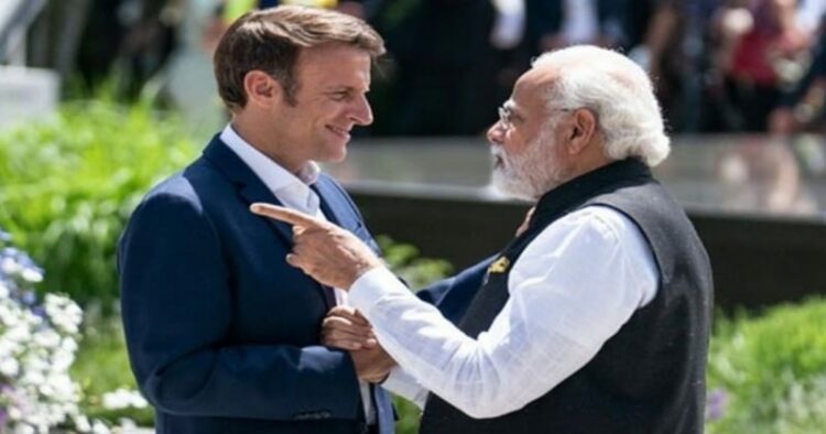 France President Emmanuel Macron and Prime Minister Narendra Modi