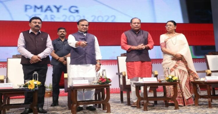Chief Minister Dr Himanta Biswa Sarma, on July 13, attended the "griha pravesh" ceremony organised by the Government of Assam's Panchayat & Rural Development Department at the Srimanta Sankardev International Auditorium
