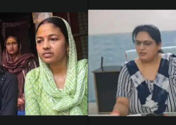 The minor student with her mother and the principal (from left to right, Image: Dainik Bhaskar)