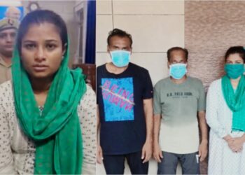 Jameela, Zahir and Asif after arrest by Bijnor police