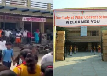 Picture from the Alwar attack (left, Lallantop) and picture of the school in Jodhpur (Image: Facebook)