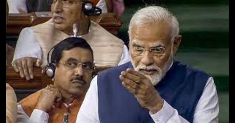 PM Narendra Modi In Lok Sabha during no-confidence motion speech