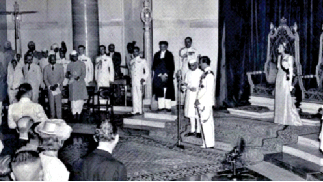 Jawaharlal Nehru took the oath as India's first Prime Minister inside the Durbar Hall of Rashtrapati Bhavan