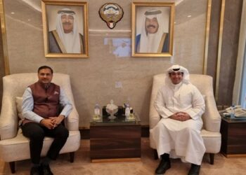 Indian Envoy Adarsh Swaika with Information Minister of Kuwait (Abdulrahman B Almutairi)