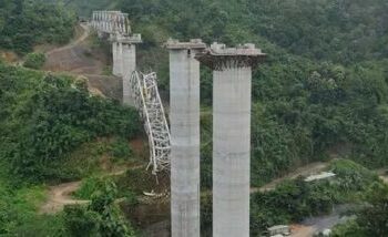 North Eastern Frontier Railway Bridge collapses in Sairang, Mizoram