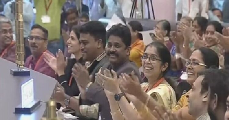 Scientists at ISRO celebrate success of Chandryaan Mission