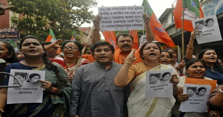 BJP protests against the rape and murder of minor