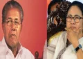 Kerala Chief Minister Pinarayi Vijayan (Left), West Bengal Chief Minister Mamata Banerjee