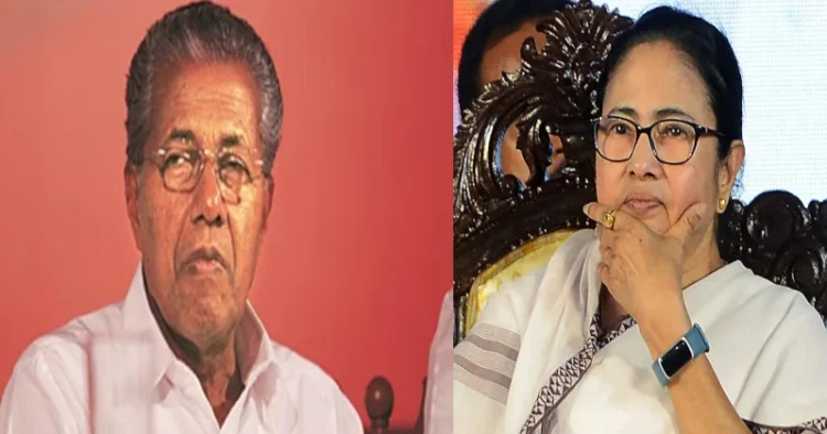 Kerala Chief Minister Pinarayi Vijayan (Left), West Bengal Chief Minister Mamata Banerjee