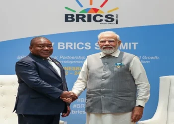 Prime Minister Narendra Modi with  Mozambique President Filipe Nyusi