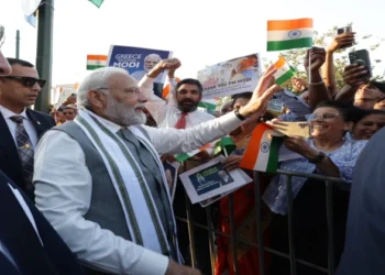 Prime Minister Narendra Modi welcomed in Athens, Greece