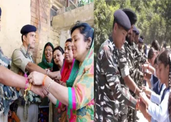 Indian Army Jawans celebrating Rakhi with the people