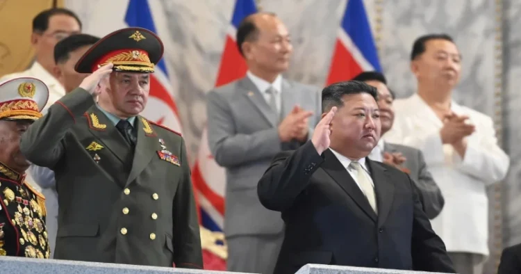 North Korean leader Kim Jong Un and Russian Defense Minister Sergei Shoigu