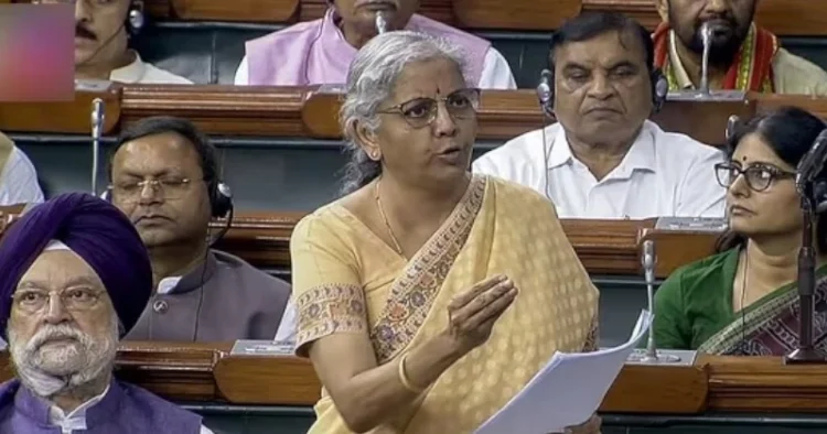 Union Finance Minister Nirmala Sitharaman speaking in Lok Sabha