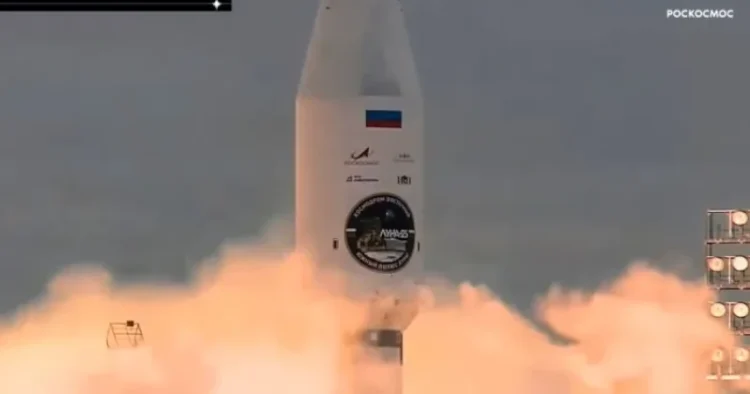 Luna-25 spacecraft at Vostochny launch facility Russia