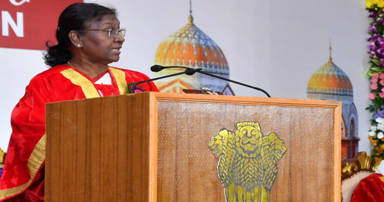 President Droupadi Murmu speaking at University of Madras