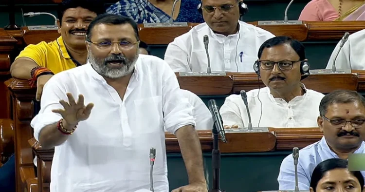 BJP MP Nishikant Dubey, speaking in Lok Sabha