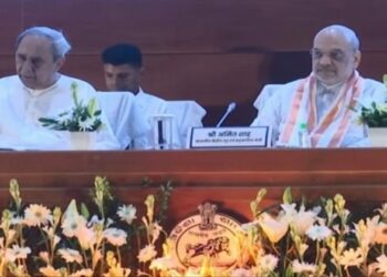 Odisha Chief Minister Naveen Patnaik and Union Home Minister Amit Shah