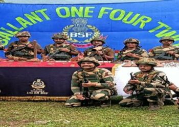 (BSF troops after busting Maoist dump in Malkangiri)