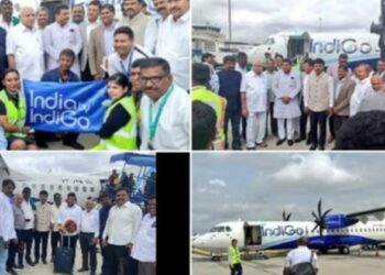 Maiden flight to Shivamogga airport