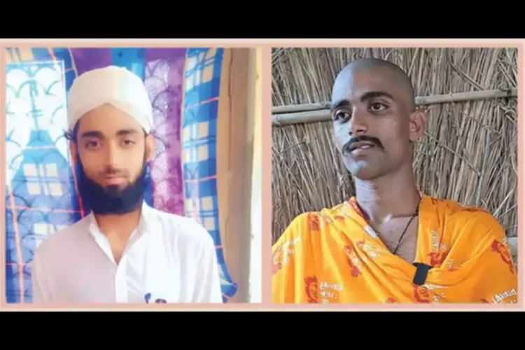 Shravan alias Mohammad Sahil after conversion (L) and after Shuddhi and his return to Sanatan Dharma (R) (Dainik Bhaskar)