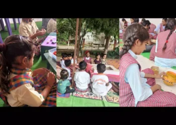 Children learning at Vidya Bharti's Sewa Prakalp and school in Bankhedi (Subhi Vishwakarma, Organiser)