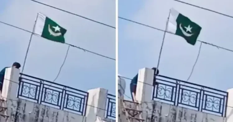 Pakistan flag was placed on the house of Raees in UP's Moradabad